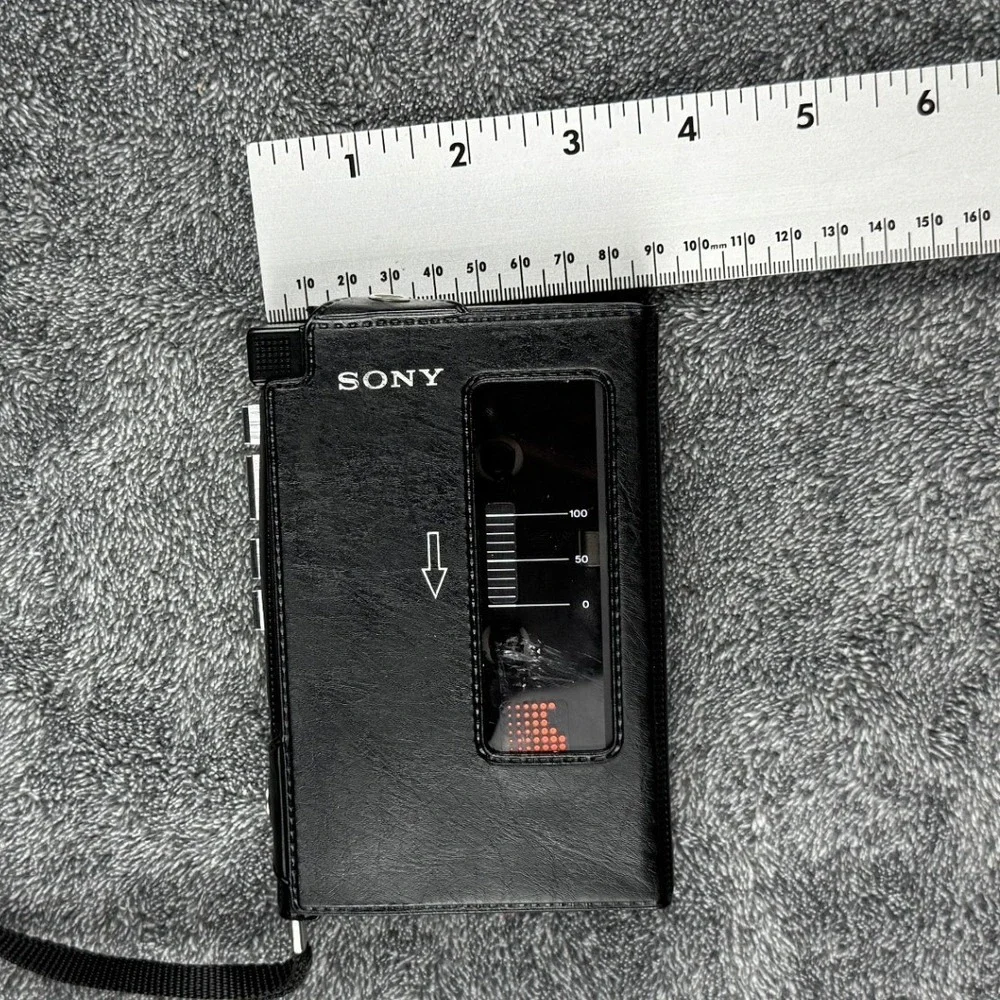 Sony TCS-430 Stereo Cassette-Corder Vintage Portable Tape Recorder Black Case